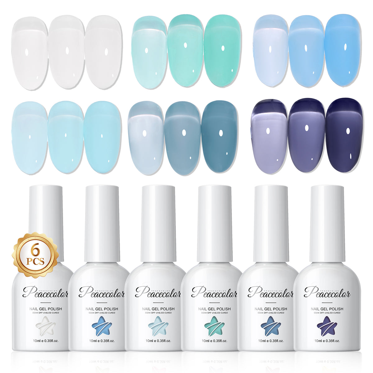 Blue Jelly Gel Polish Set