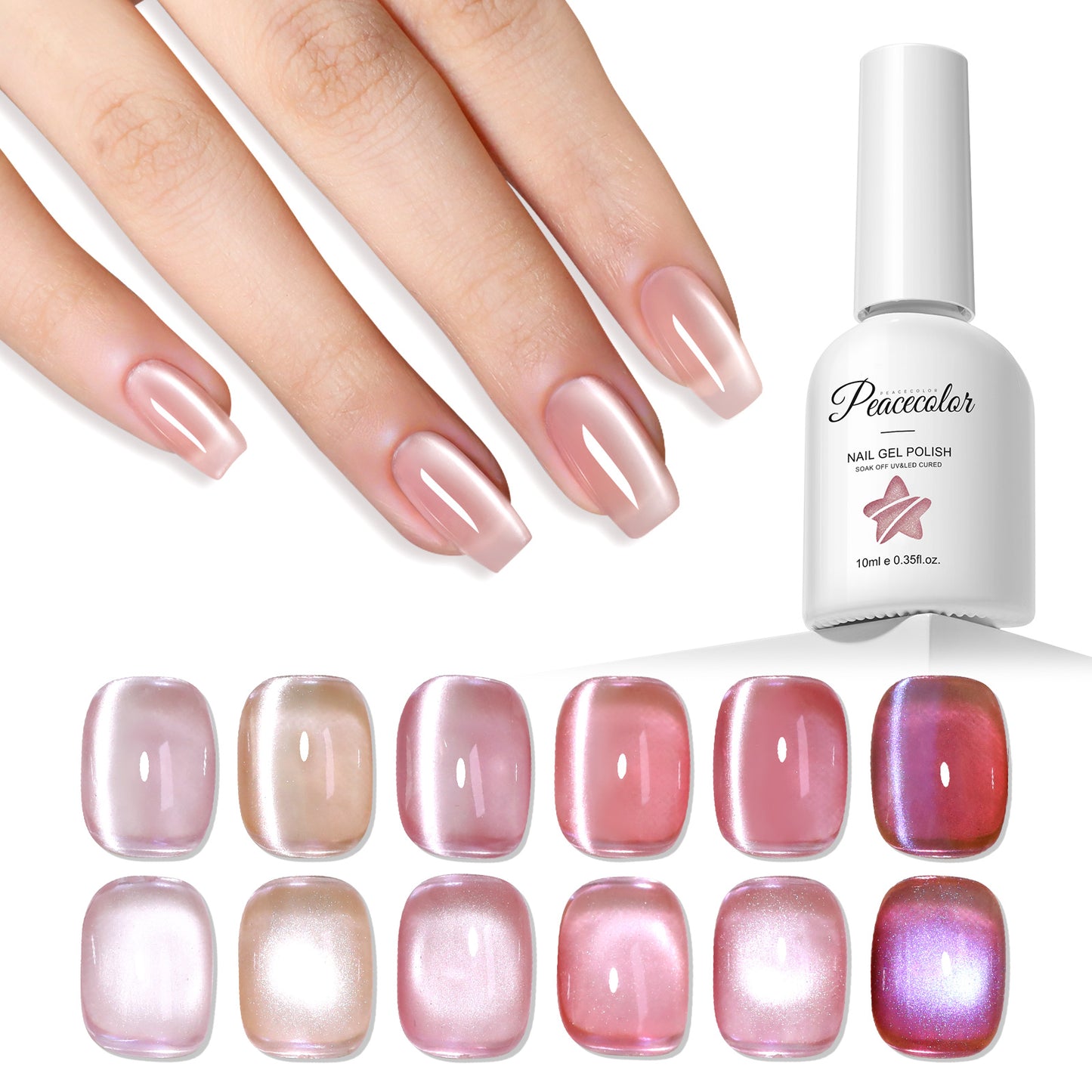 Pink Cat Eye Gel Polish Set