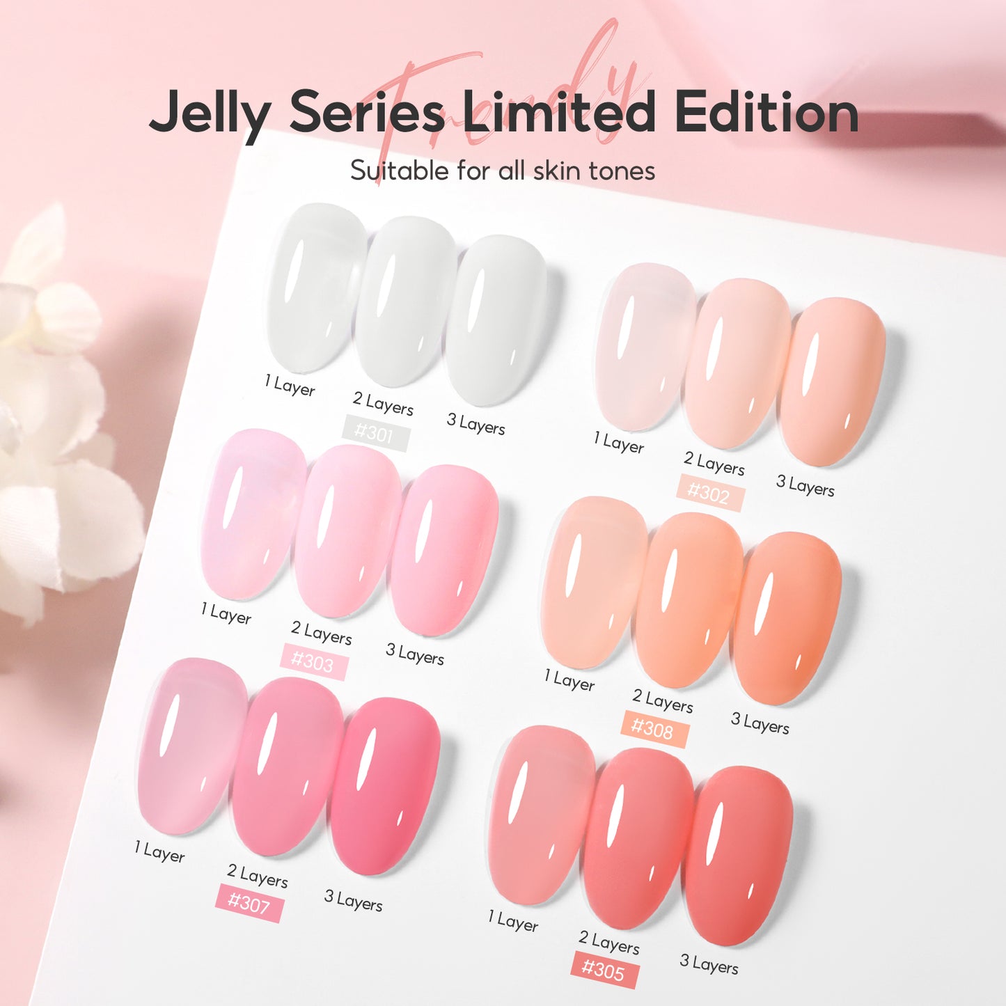 Pink Jelly Gel Polish Set