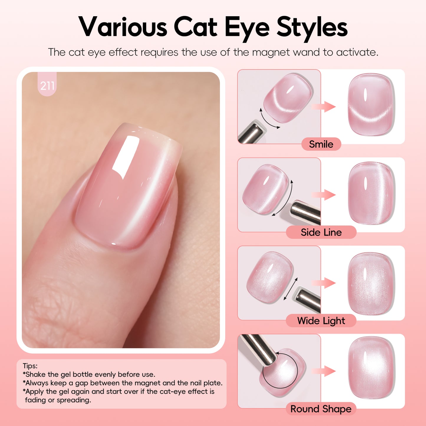 Pink Cat Eye Gel Polish Set