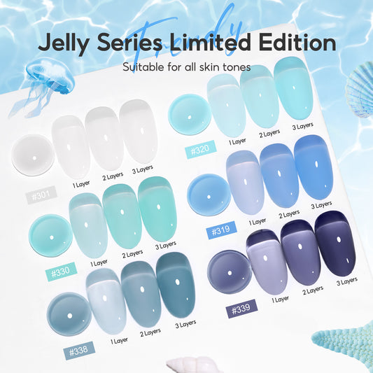 Blue Jelly Gel Polish Set